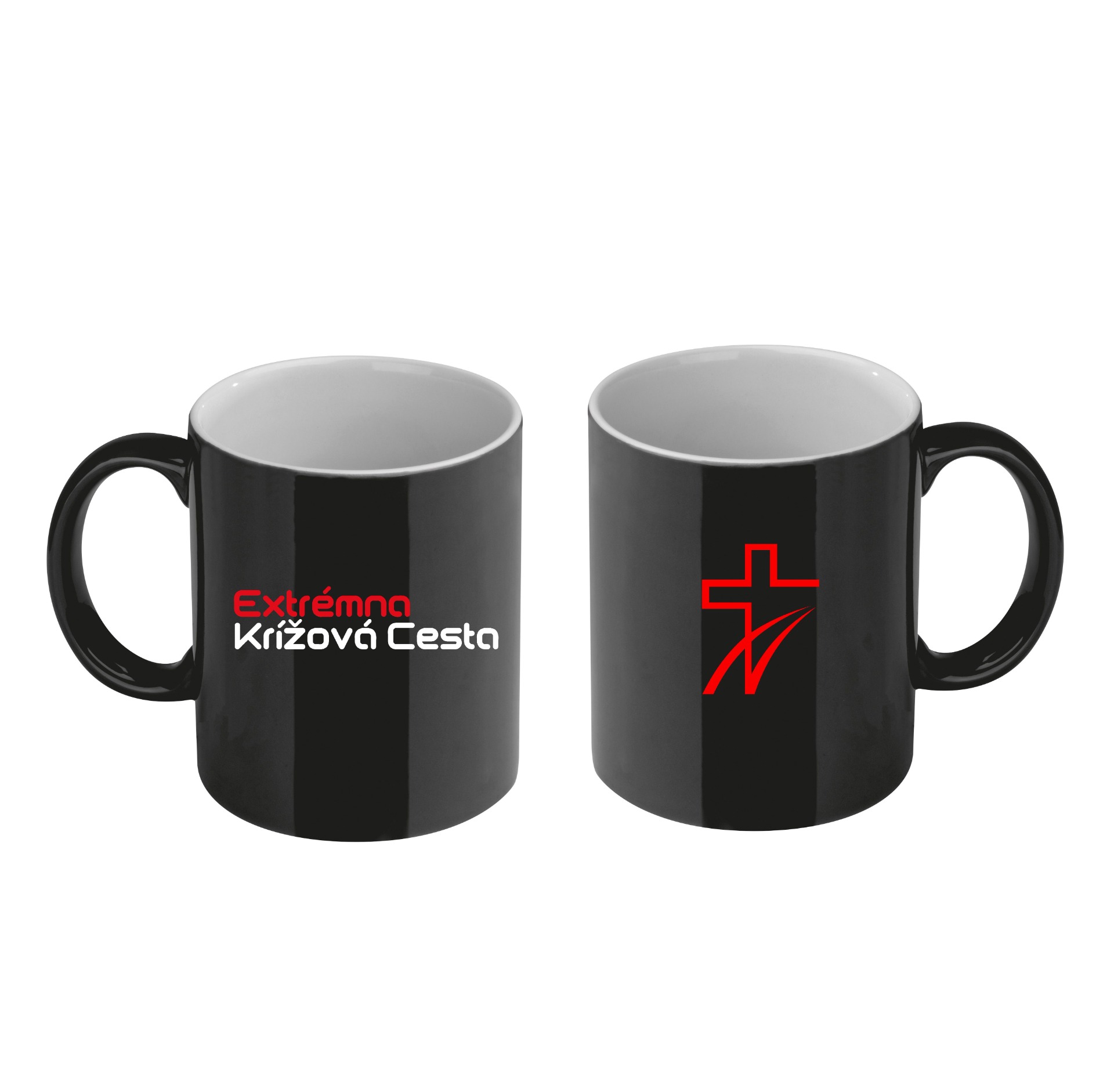 keramický hrnček, čierno - biely, 300ml